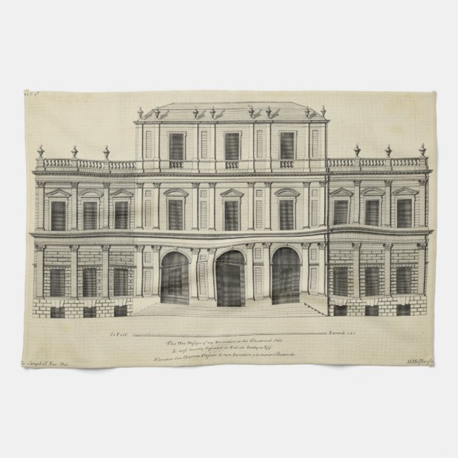 Theatrical Style Façade by Colen Campbell Towel (Horizontal)
