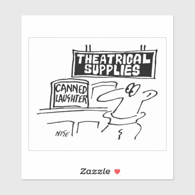 Theatrical Supplies Shop Cartoon. Sticker (Sheet)