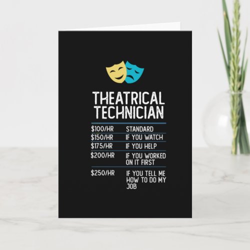 theatrical technician drama stage funny gift card