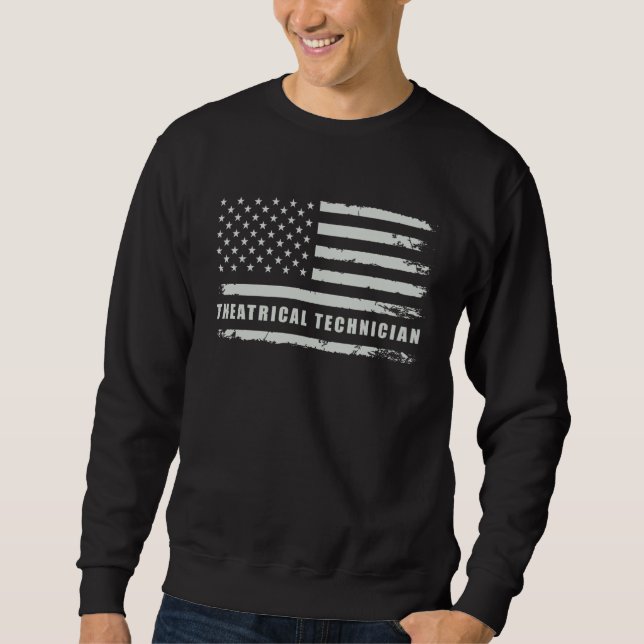 Theatrical Technician Theatre Spotlight Theatre St Sweatshirt (Front)