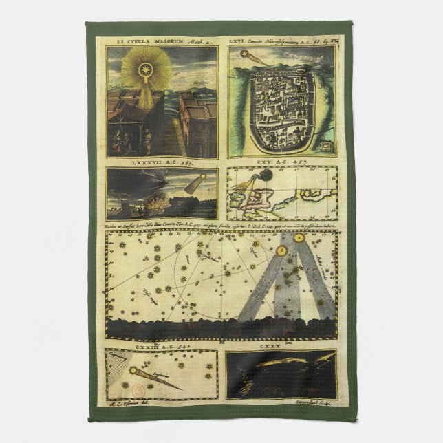 Theatrum Cometicum Comets by Stanislaw Lubieniecki Kitchen Towel (Vertical)