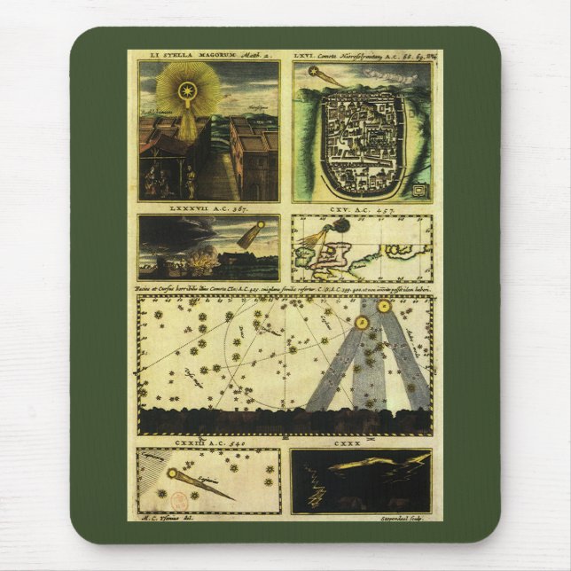 Theatrum Cometicum Comets by Stanislaw Lubieniecki Mouse Pad (Front)