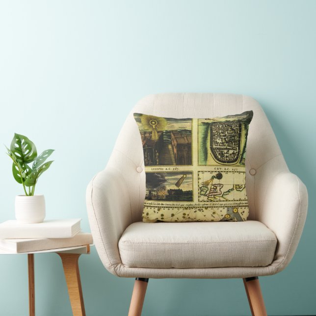 Theatrum Cometicum Comets by Stanislaw Lubieniecki Throw Pillow (Chair)