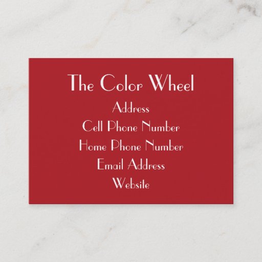 Customizable TheColorWheel Indian Red Chubby Business Card