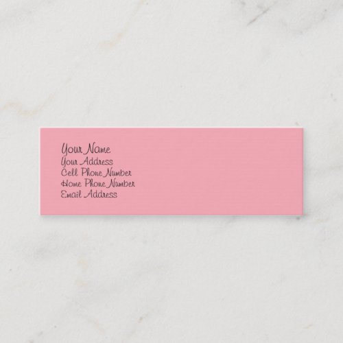 TheColorWheel Light Pink 1 Skinny Profile Card Business Card Template