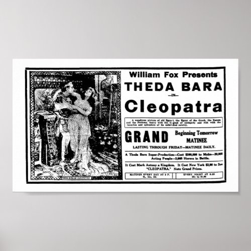 Theda Bara 1918 vintage movie ad poster