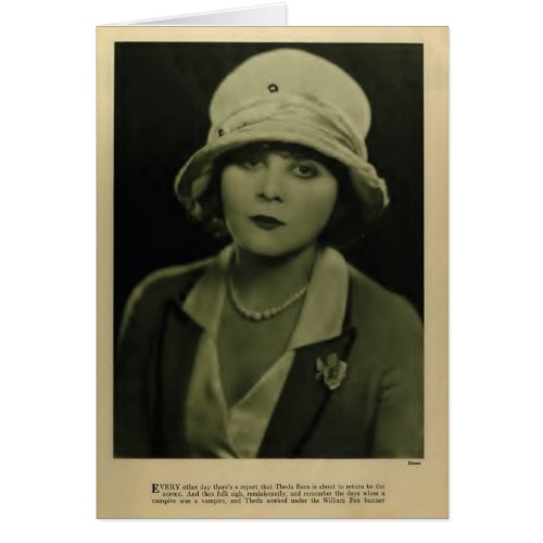 Theda Bara 1923 vintage portrait card