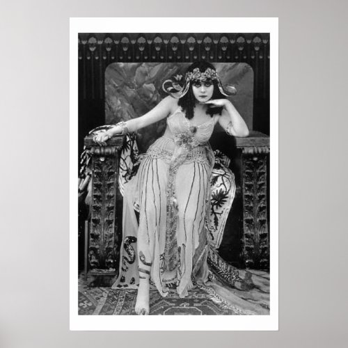 Theda Bara Cleopatra BW Movie Poster