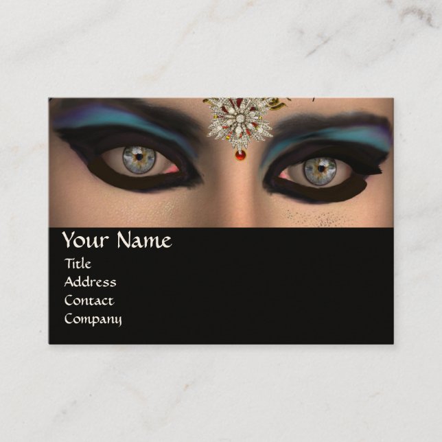 THEDA / DIAMOND STARS AND RED RUBY GEMSTONES BUSINESS CARD (Front)