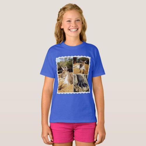 Thee Kangaroo Picture Collage Girls Tshirt