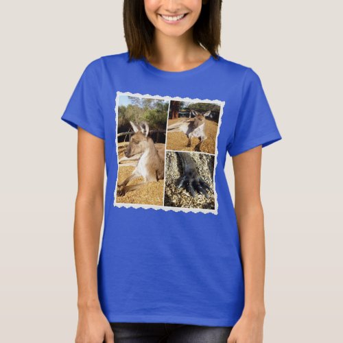 Thee Kangaroo Picture Collage Ladies Tshirt