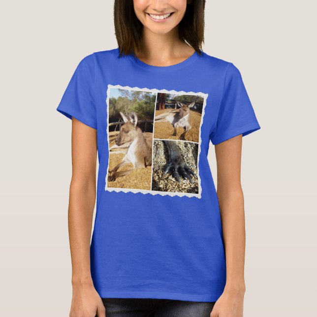 Thee Kangaroo Picture Collage, Ladies Tshirt (Front)