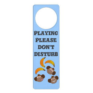 Thee monkeys and bananas door hanger