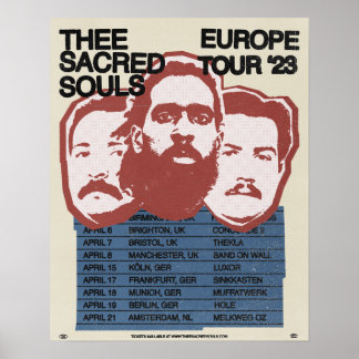 Thee Sacred Souls 2023 Europe Tour Poster 