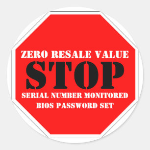 Theft Deterrent Warning Sticker