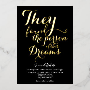 Their Dream Person Non-Binary LGBTQ Wedding Foil Invitation
