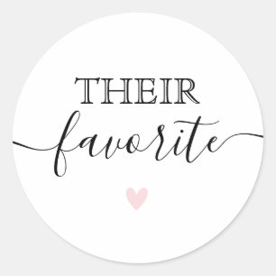 Their Favorite Modern Calligraphy Favor Classic Round Sticker