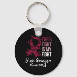 Their Fight Is My Fight Brain Aneurysm Awareness  Keychain