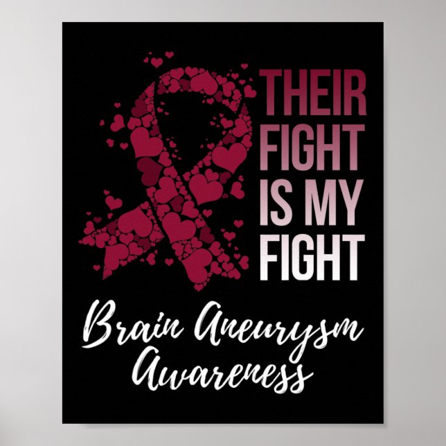 Their Fight Is My Fight Brain Aneurysm Awareness  Poster (Front)