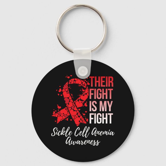 Their Fight Is My Fight Sickle Cell Anemia Awarene Keychain (Front)