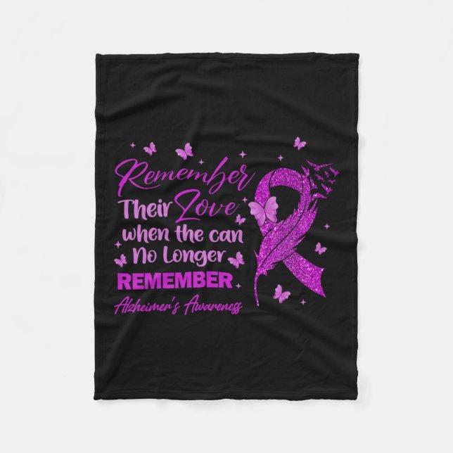Their Love Alzheimerheimer's Awareness For Men Wom Fleece Blanket (Front)