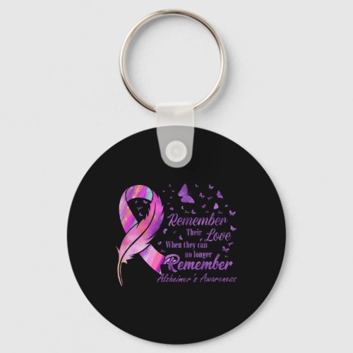 Their Love Alzheimerheimers Awareness  Keychain