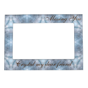 Their Name Custom Crystal Message Blue Aragonite Magnetic Frame