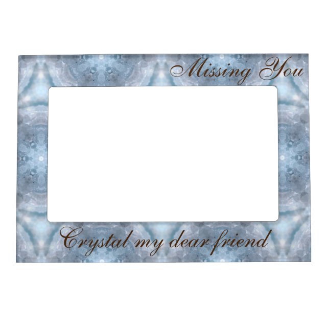 Their Name Custom Crystal Message Blue Aragonite Magnetic Frame (Front)