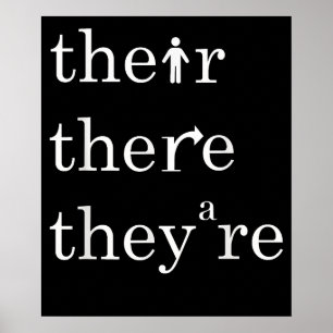 Their Theyre English Teacher Correct Grammar Poster