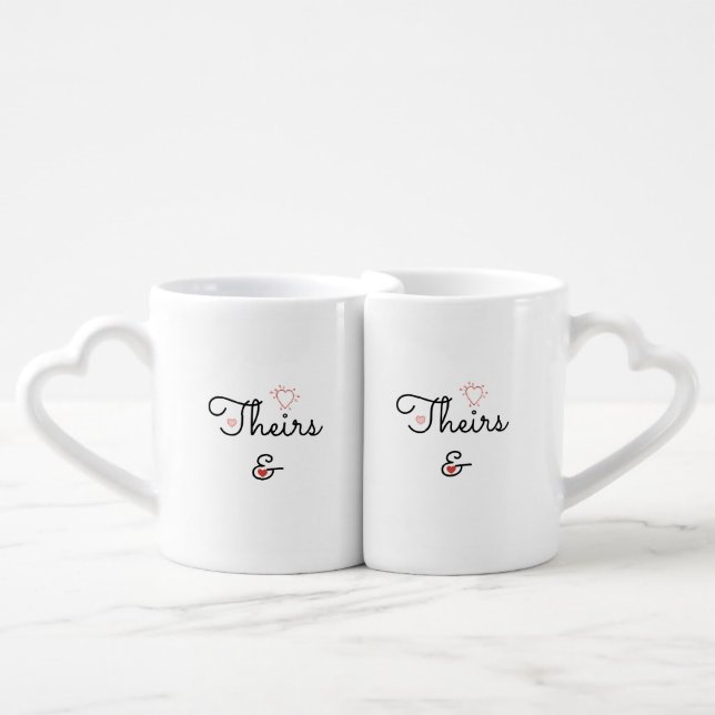 Theirs and Theirs Coffee Mug Set (Front Nesting)