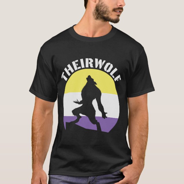 Theirwolf Androgynous Non Binary Gender Identity G T-Shirt (Front)