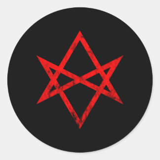 Thelema Symbol Thelemite Unicursal Hexagram Occult Classic Round Sticker