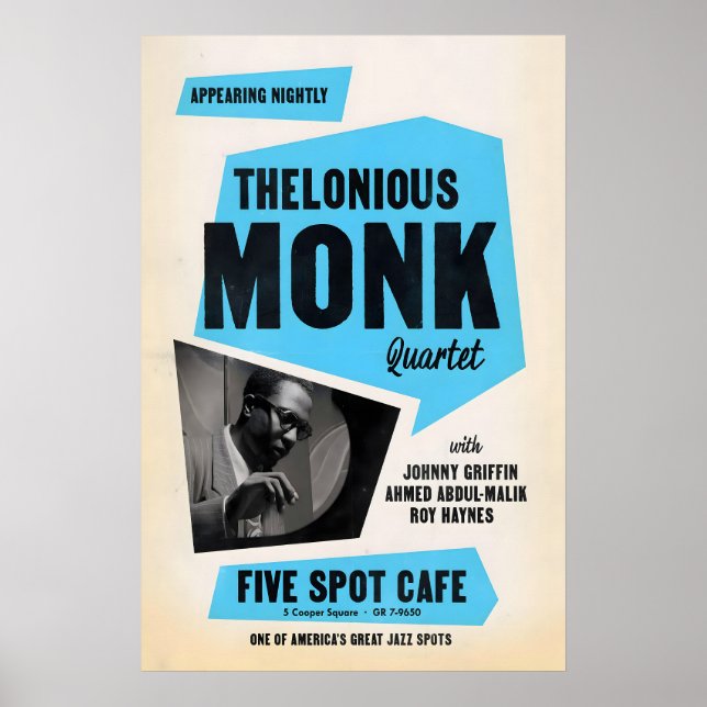 Thelonious Monk - Johnny Griffin jazz poster (Front)