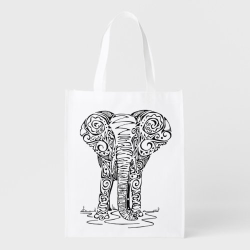 Thembo Elephant and Black Rhino Design  Tote Bag