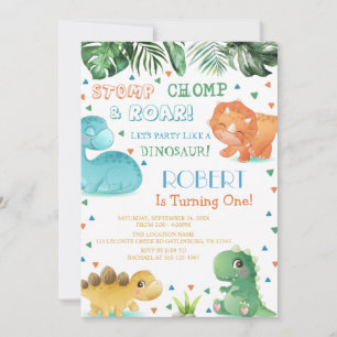 Theme Dinosaur Birthday Party Invitation