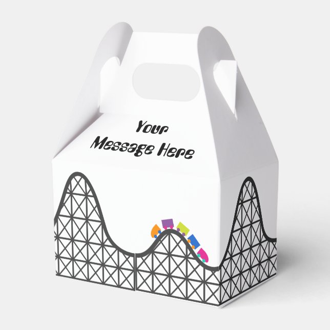 Theme park party add message favor box (Front Side)