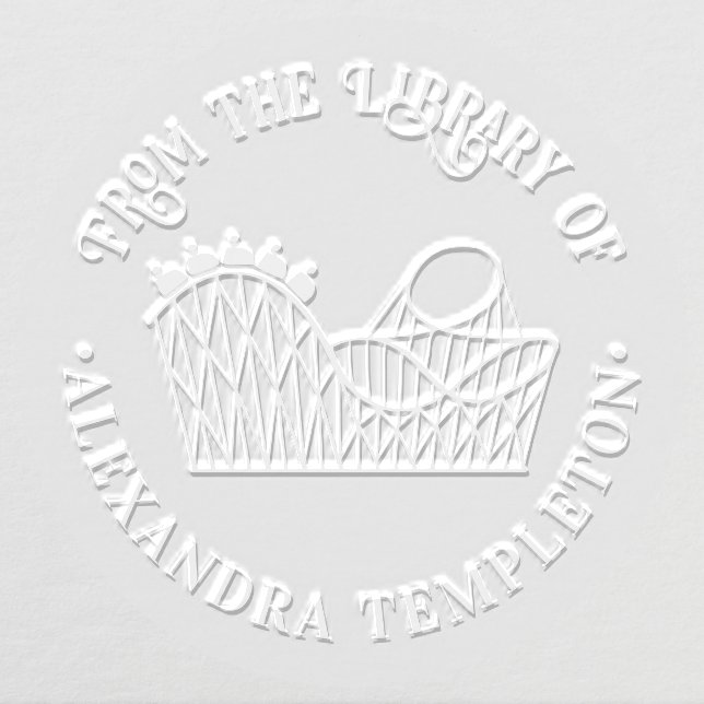 Theme Park Roller Coaster Library Book Name Embosser (Design)