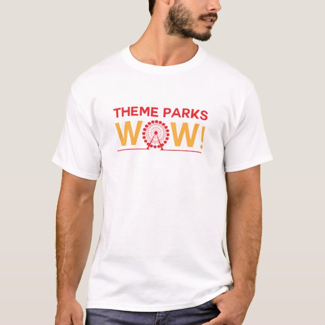 Theme Parks Wow!  Men's Shirt Wow! (Front)