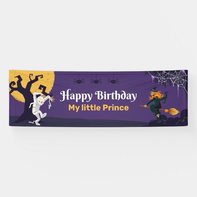 Theme Personalized Happy Birthday Party Banner (Horizontal)