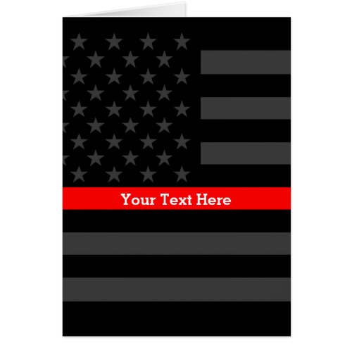 Theme Thin Red Line Personalized Black US Flag