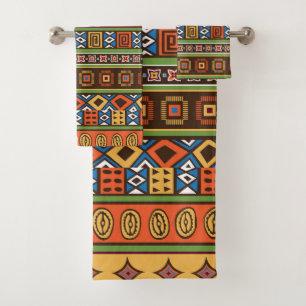 Themed African Tribal pattern towel set