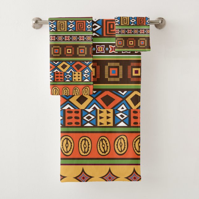 Themed African Tribal pattern towel set (Insitu)