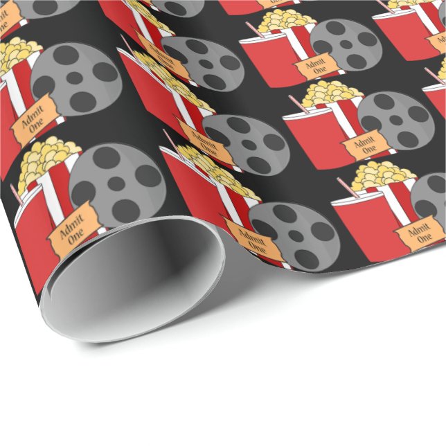 Themed Movie reel and snacks wrapping paper (Roll Corner)