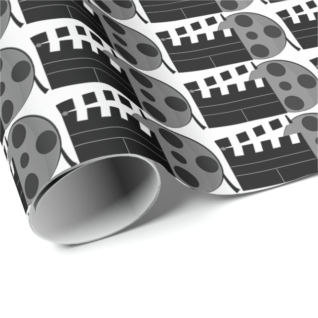 Themed movie reel pattern wrapping paper (Roll Corner)