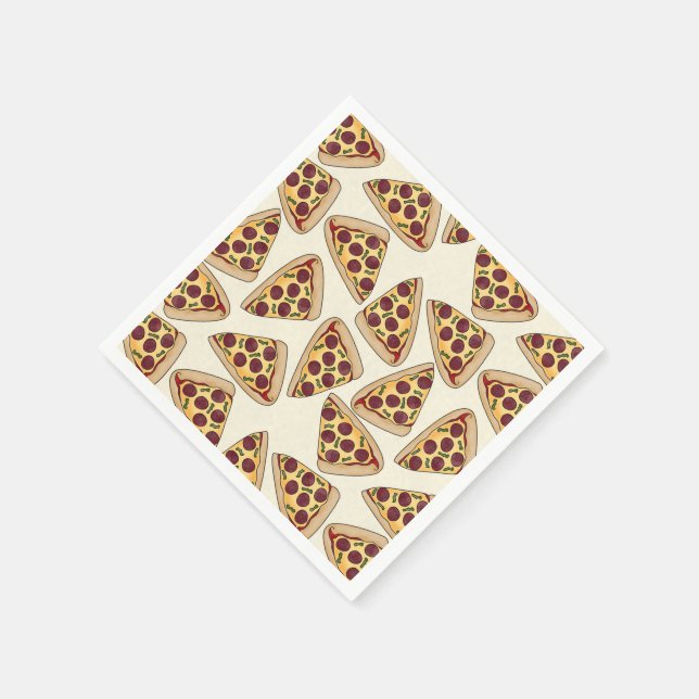 Themed pizza party paper napkins (Corner)