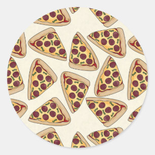 Themed pizza party pattern sticker