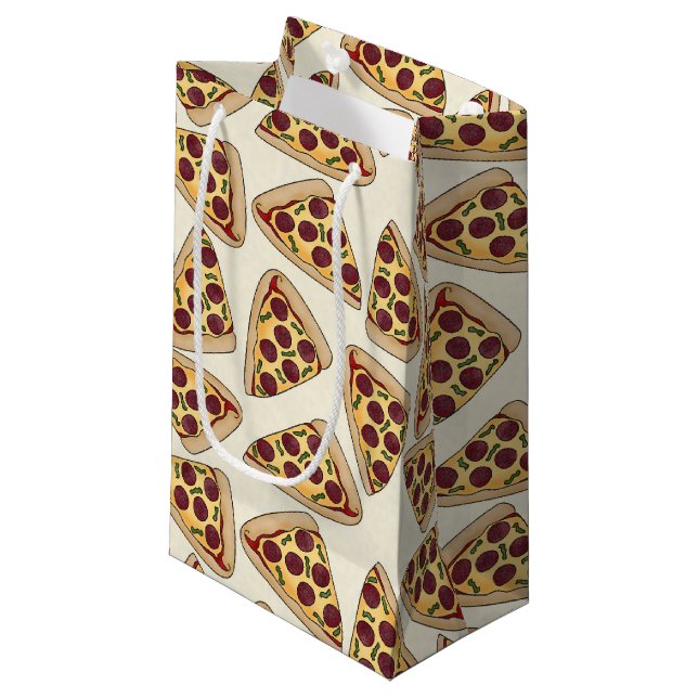 Themed pizza party small gift bag (Front Angled)