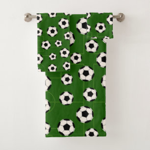 Themed soccer ball sports pattern towel set