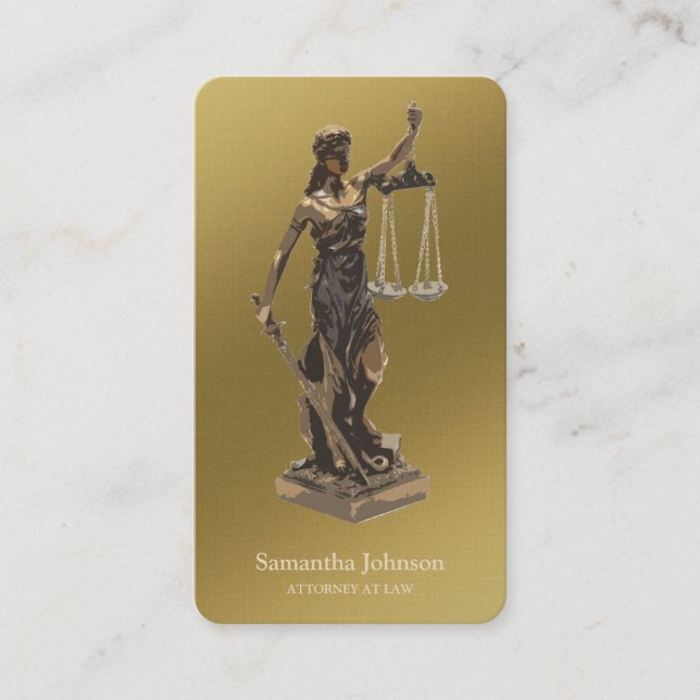 Themis | Attorney At Law Golden Business Card (Front)