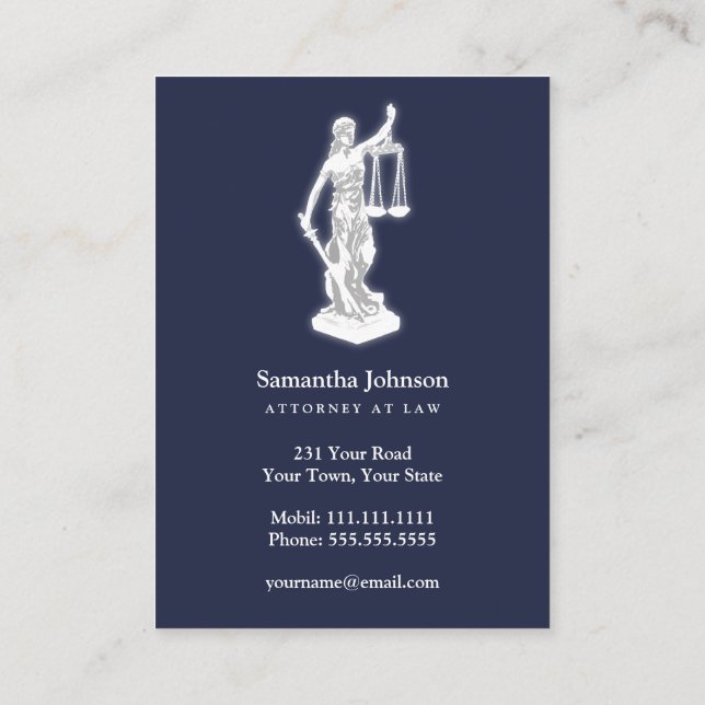 Themis | Attorney At Law Midnight Blue Business Card (Back)